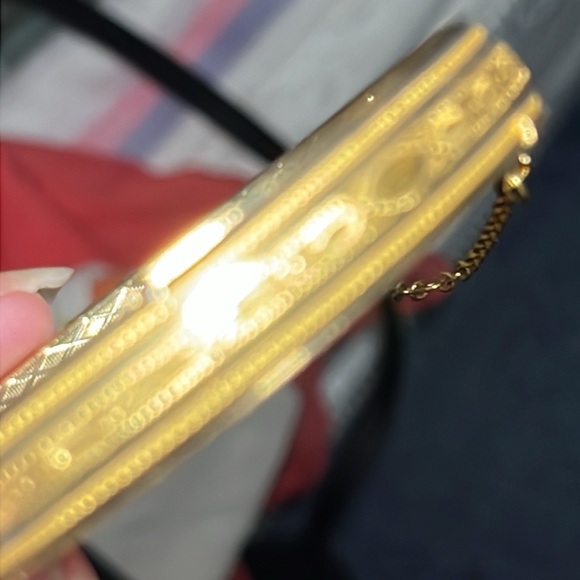 Vintage gold damascene bangle bracelet - Picture 5 of 8